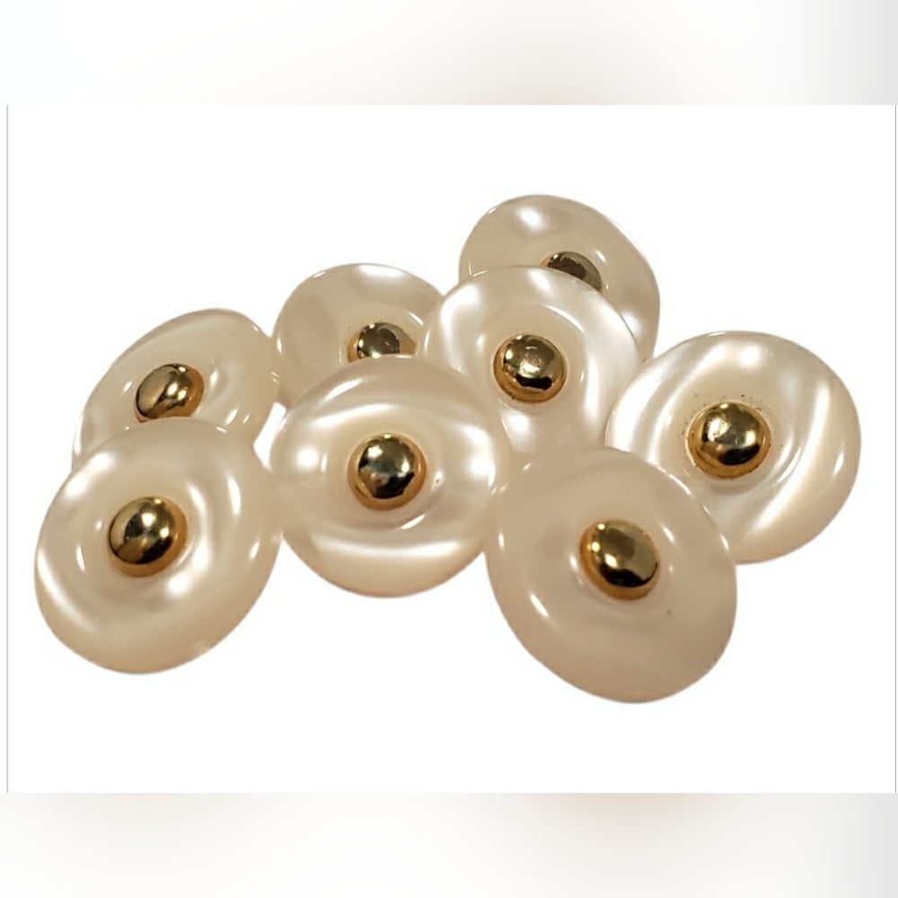 Vintage Reclaimed Pearl and Gold Button Set